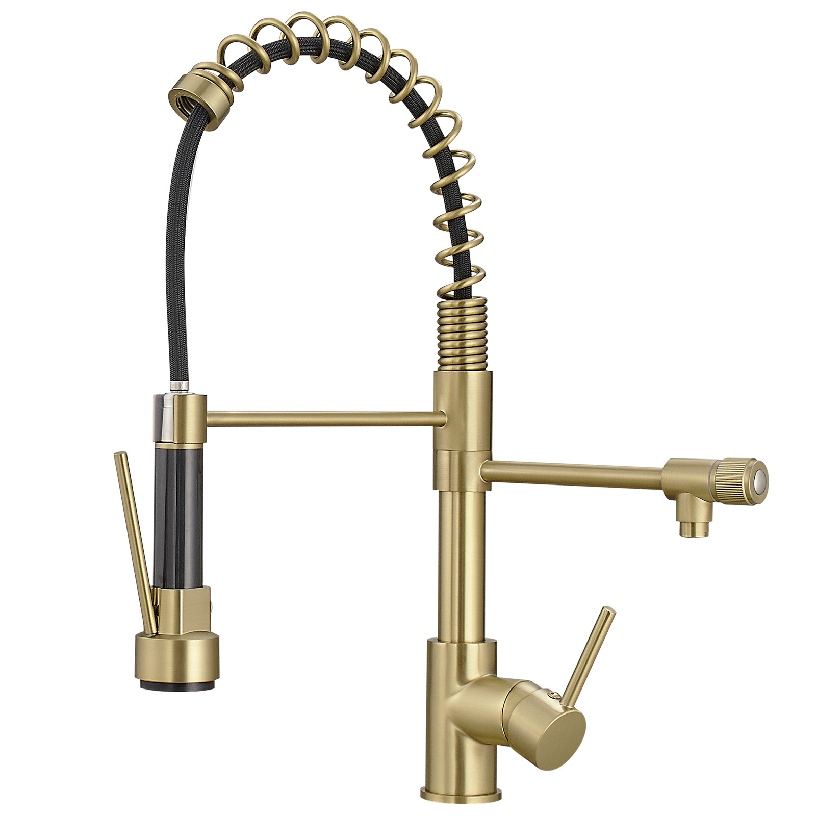 Pull Out Spray Deck-mounted Kitchen Mixer Taps Faucet for Kitchen Sink Faucets Black Gold Brass CLASSIC Modern