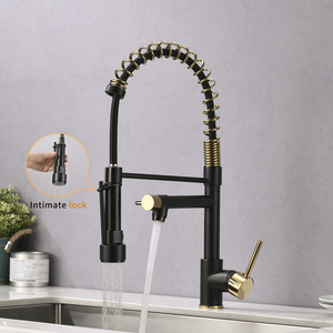 2023 Kitchen Faucet Water Tap Modern Kitchen Taps Brass Pull Down Sprayer Kitchen Mixer Sink Faucets Black and Gold Contemporary