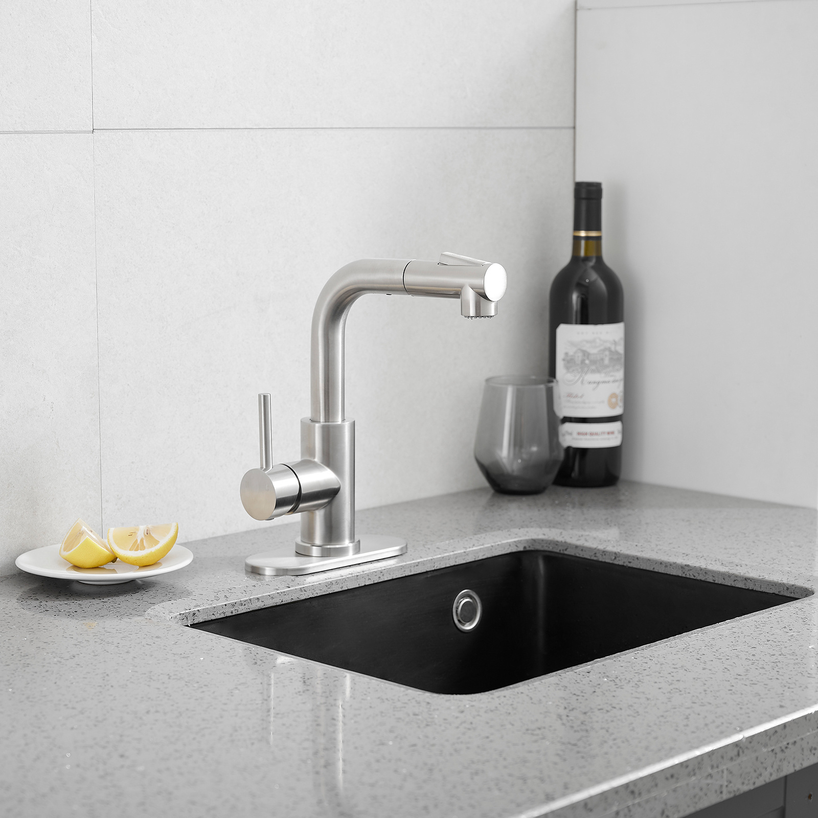 Modern Brass Stainless Steel Brushed Black Torneira Gourmet Hot Cold Water Sink Faucet Pull Out Spring Kitchen Faucets