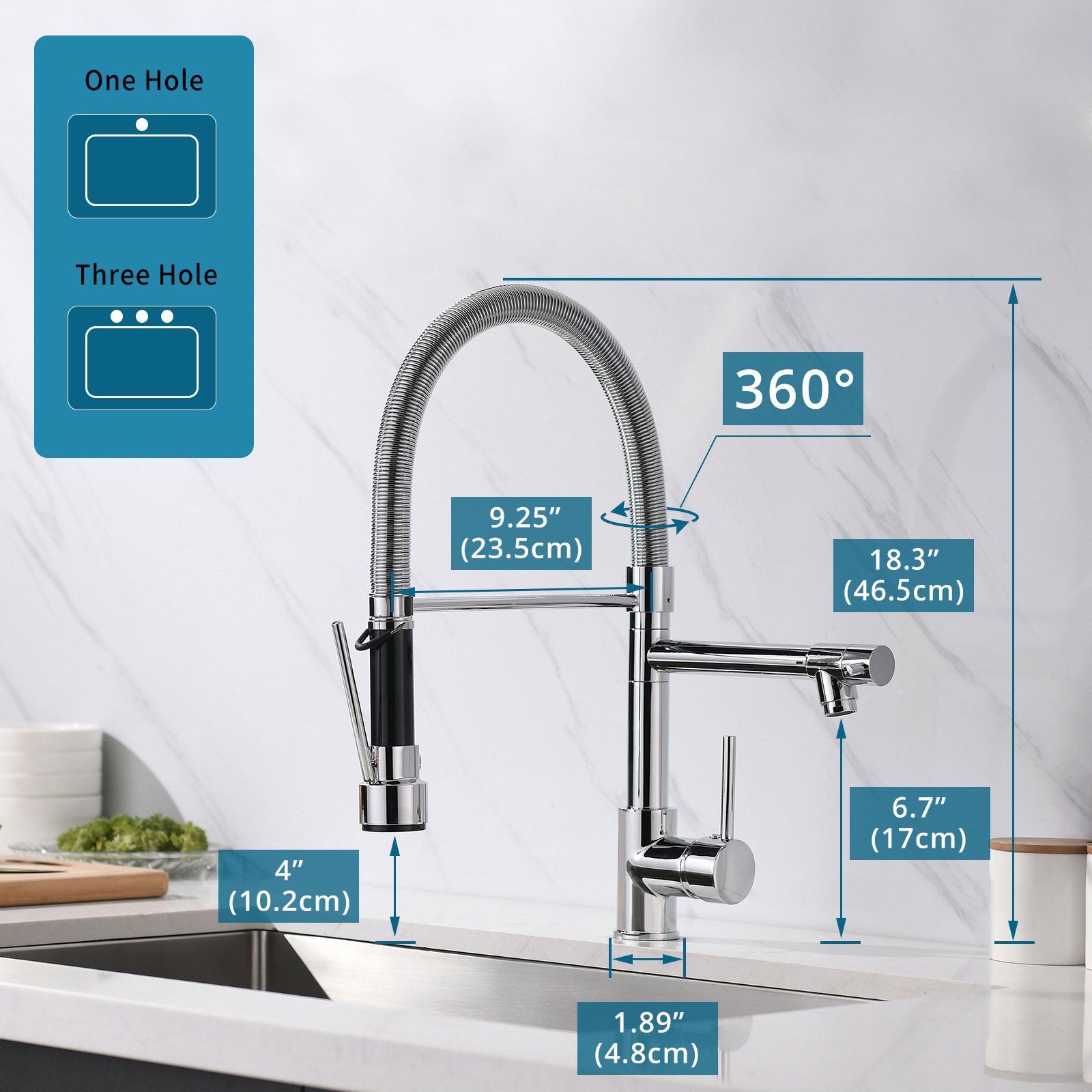 Chrom plating Luxury Single Hole Pull down Spring Sprayer Dual Spout Kitchen pull down faucet faucet