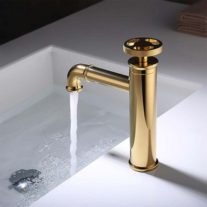 FLG Industrial Style Brass Single Hole One Handle Bathroom Basin Faucet Water Tap Mixer