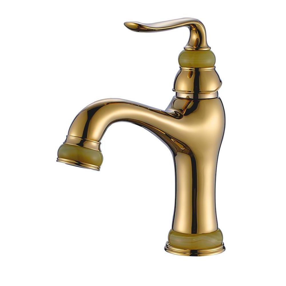 high quality beautiful golden brass bathroom water wash basin faucet