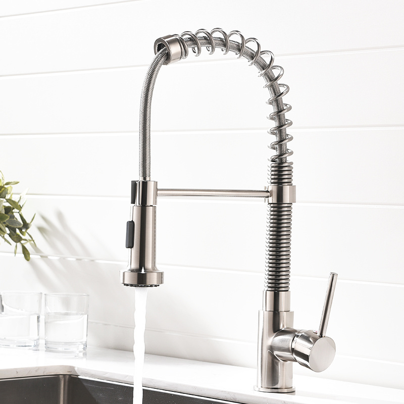 Contemporary Spring Pull Down Faucet Pull Out Sprayer Kitchen Taps Sink Faucet Kitchen Faucet