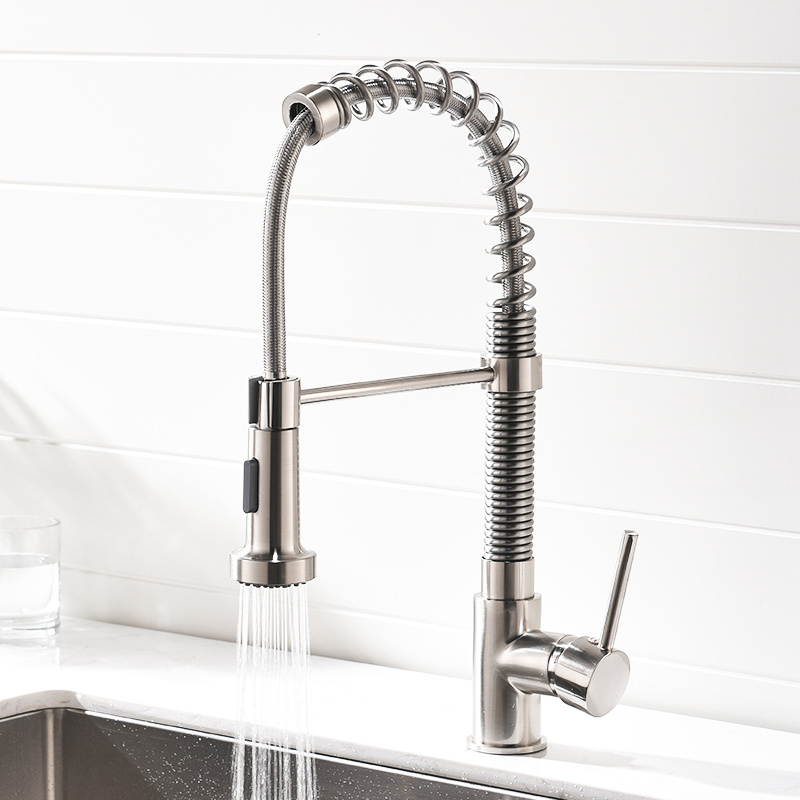 Contemporary Spring Pull Down Faucet Pull Out Sprayer Kitchen Taps Sink Faucet Kitchen Faucet