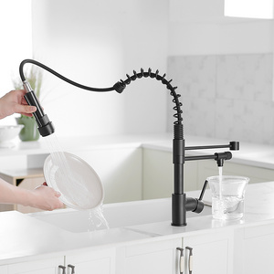 Black Kitchen Faucet with Pull Down Sprayer,Commercial Kitchen Sink Faucet