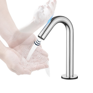 Commercial Chrome Automatic Sensor Bathroom Faucet Single Cold Mixer Touch Sensor Faucet