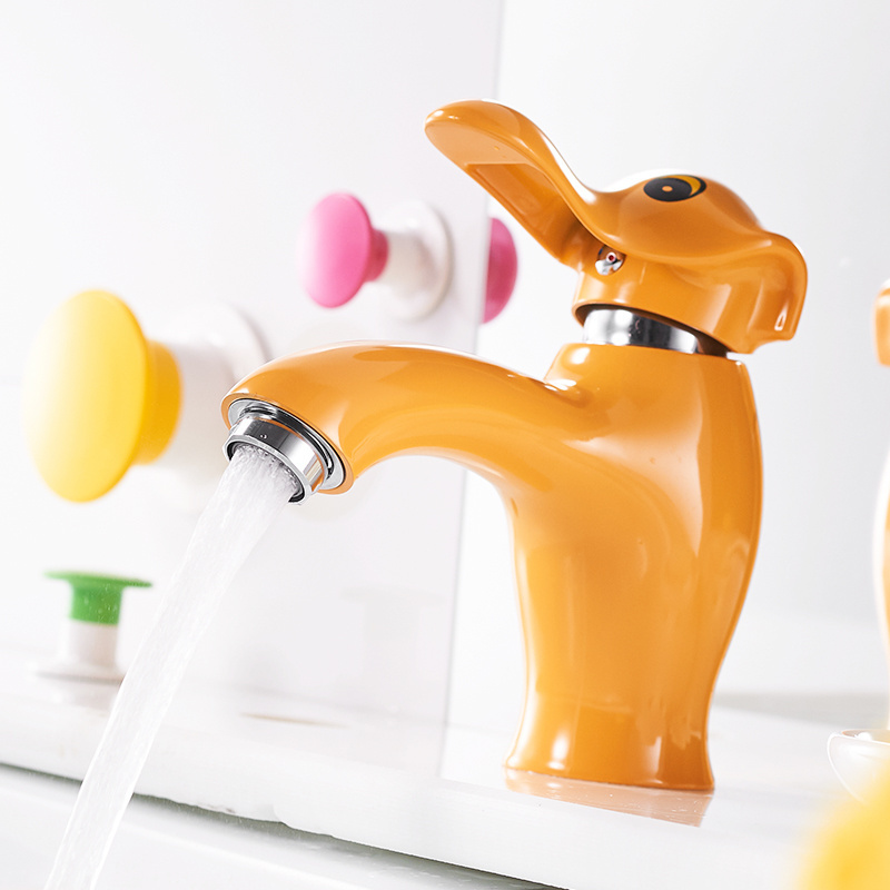 FLG New Style Color Orange Child Lock Basin Water Faucet for Public Toilet ,Children playground ,Lavatory