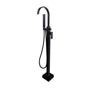 FLG Black Bathroom Freestanding Bathtub Faucet floor mount tub faucet