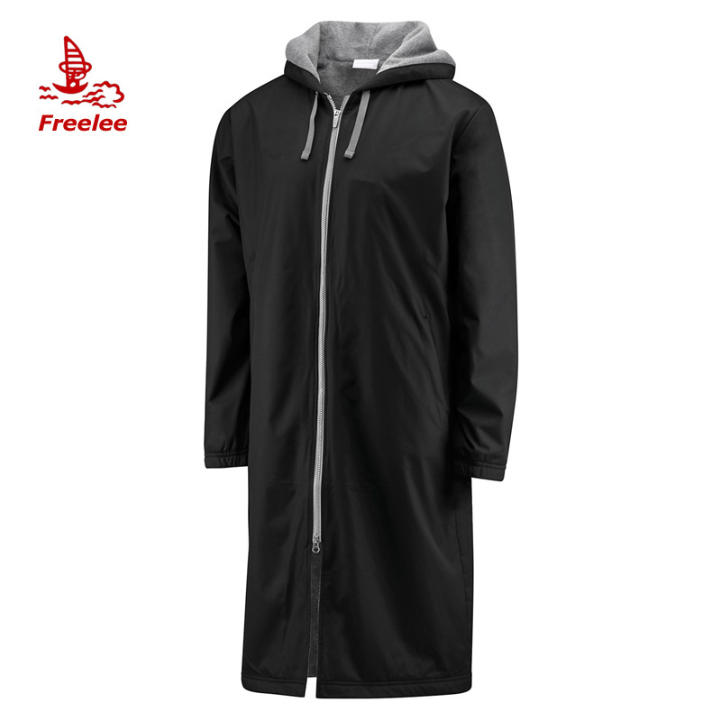 Unisex custom water resistant fleece lined hooded team swim parka