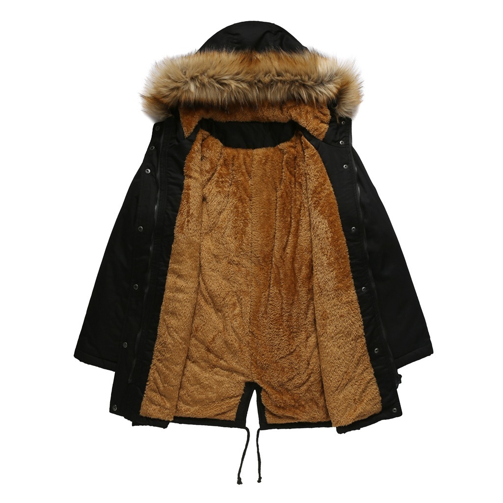 Wholesale custom S-4XL cotton fabric faux fur hood trim winter jacket coat for women ladies