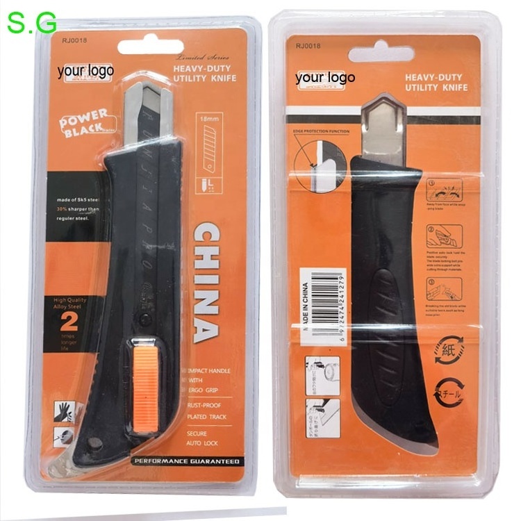 Plastic Box Cutter knives Snap Off Blade 18mm wide 2 in 1 utility knives