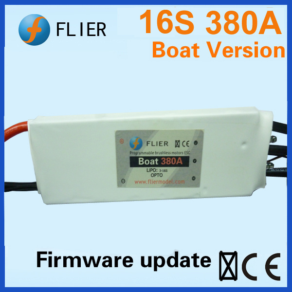 Flier 16s 380a rc esc brushless electronic dc motor speed controller for rc boat rc submarine efoil