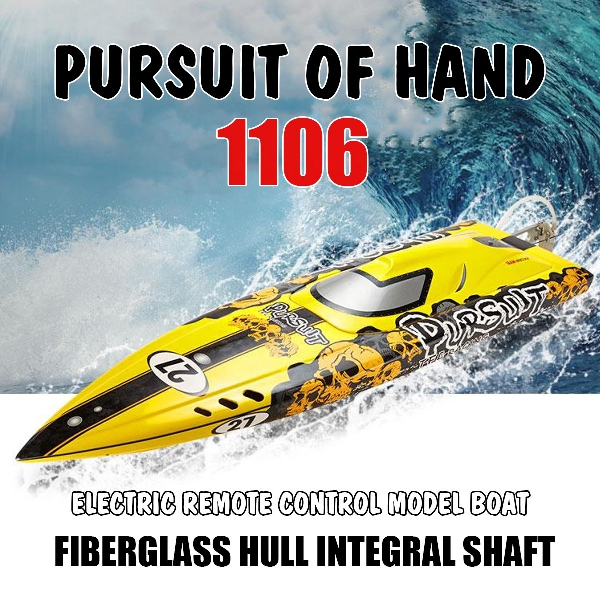 TFL Model Boat 1106 Electric Remote Control Glass Fiber Hull Integrated Shaft Mouse Tail Anti-Topple RC Boat Ship toys