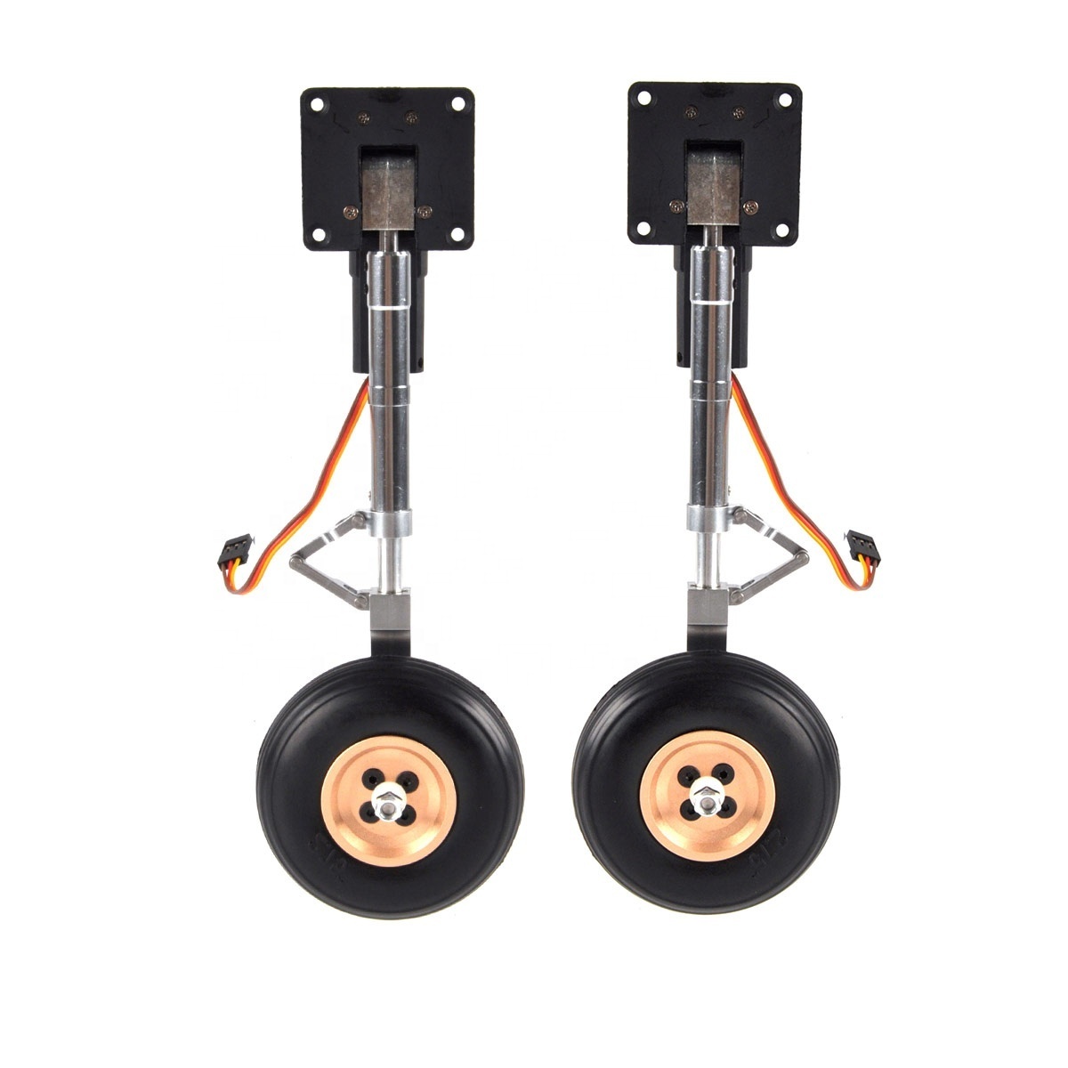 Electric Servoless  Retractable Landing Gear Anti-vibration Landing Gear With Wheels for 5-6kg RC P47 Plane