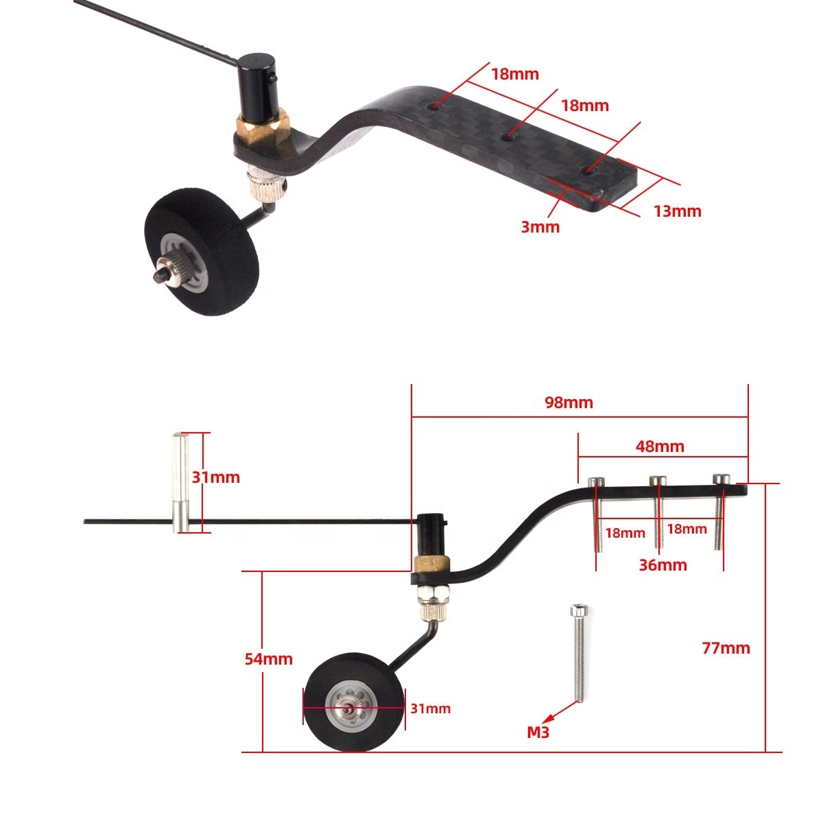 Flight 20CC Foam Tail Wheel  Sets 30mm for 20CC Gasoline RC Airplane