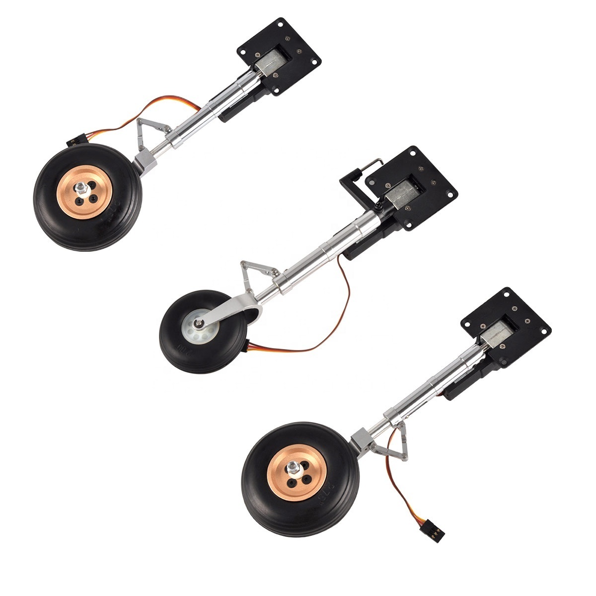 Electric Servoless  Retractable Landing Gear Anti-vibration Landing Gear With Wheels for 5-6kg RC P47 Plane