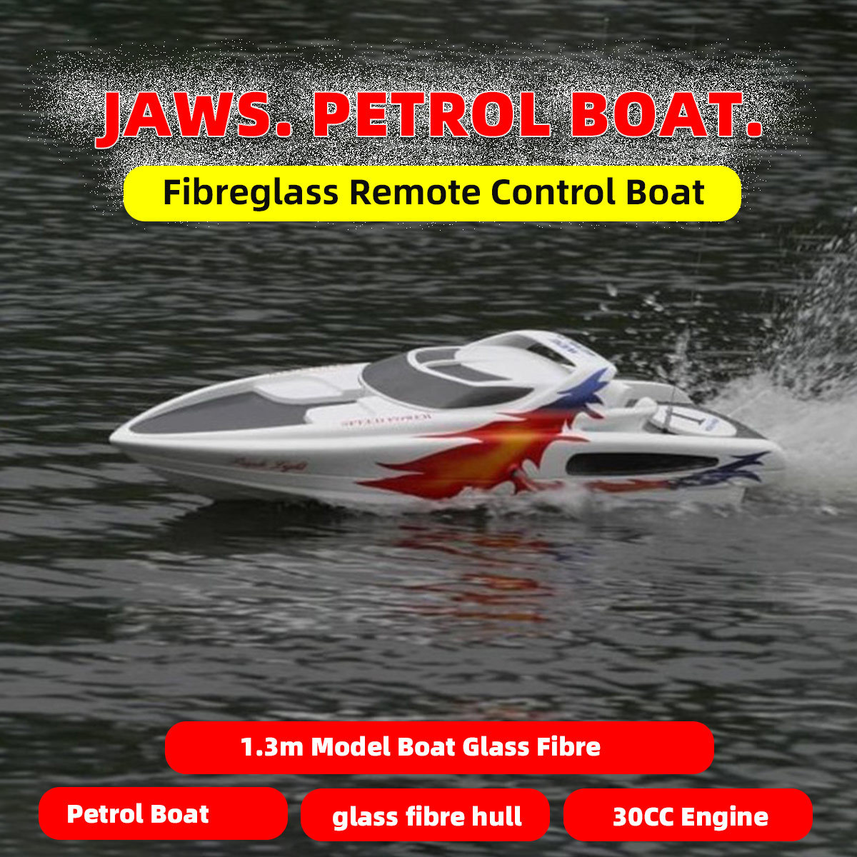 TFL 1314 Petrol Boat Fibreglass Remote Control Boat 1.3m15KG 30CC Engine