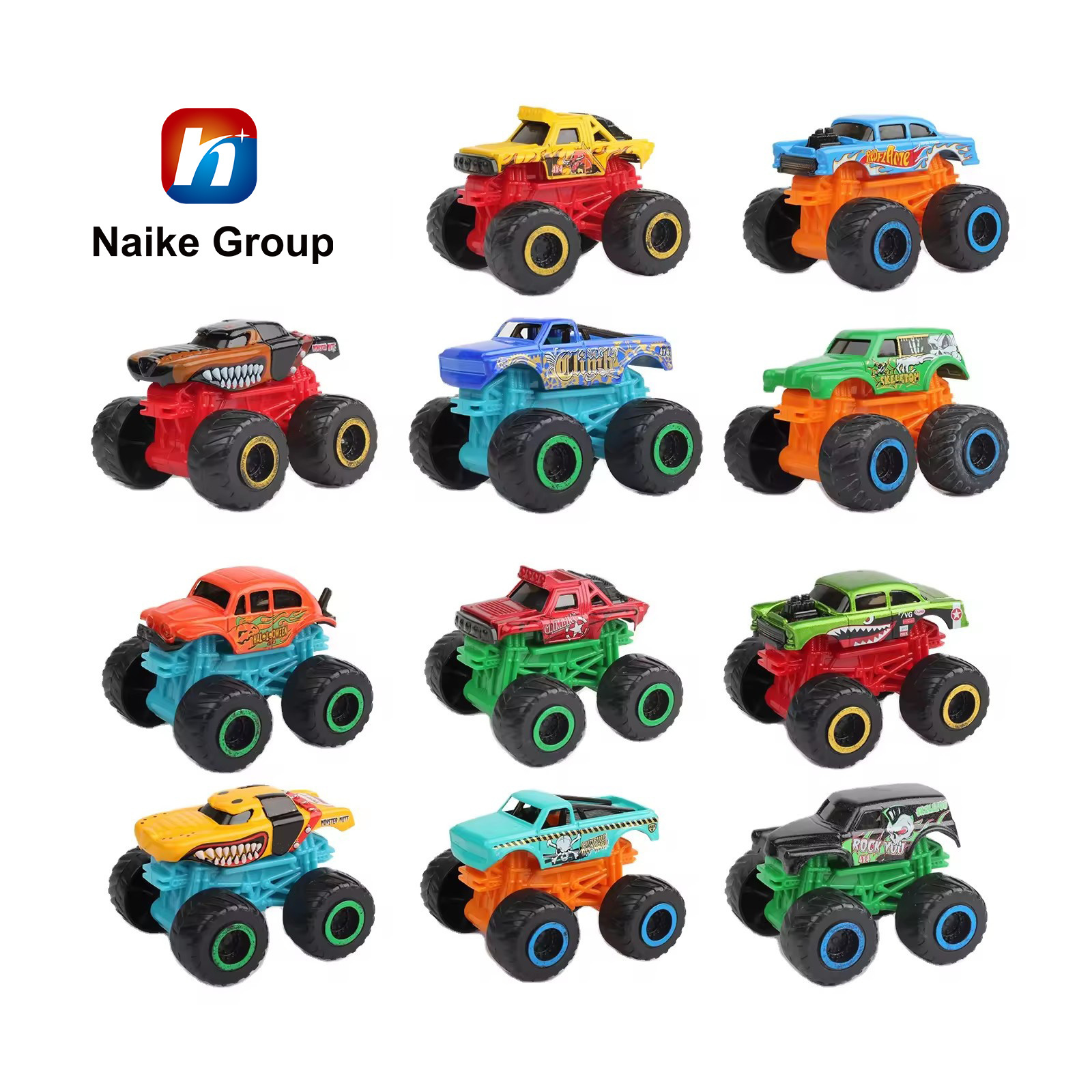 Wholesale High  Quality 3Pcs Fiction Off Road Friction Monster Truck Off Road Cars Small Mini Vehicle Monster trucks Toy Car