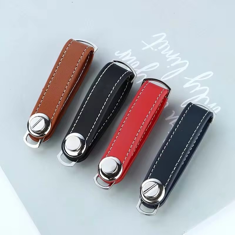 Wholesale Good Quality Expandable Genuine Leather Key Holder For Business Gift