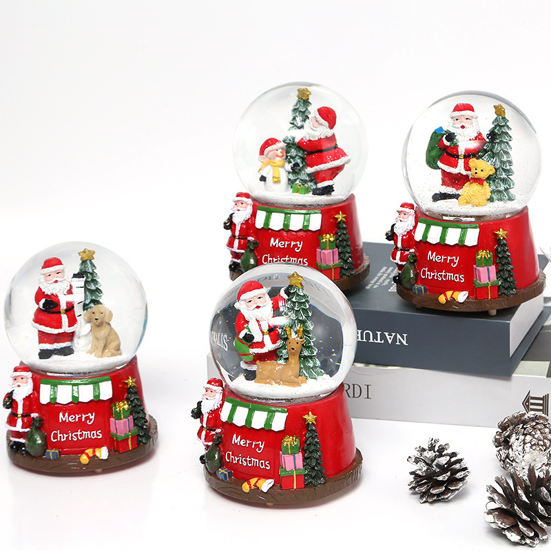 Hot Sale Custom Merry Christmas Resin Crafts Santa  christmas decorations  Christmas Snow Globes wholesale