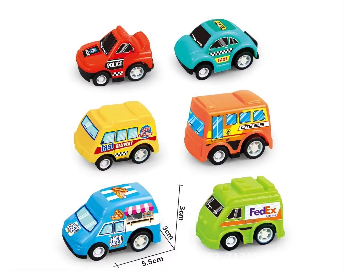 Wholesale Plastic Small Toy Car Cartoon Mini Inertial Return Force Car For Gift Kids Toys