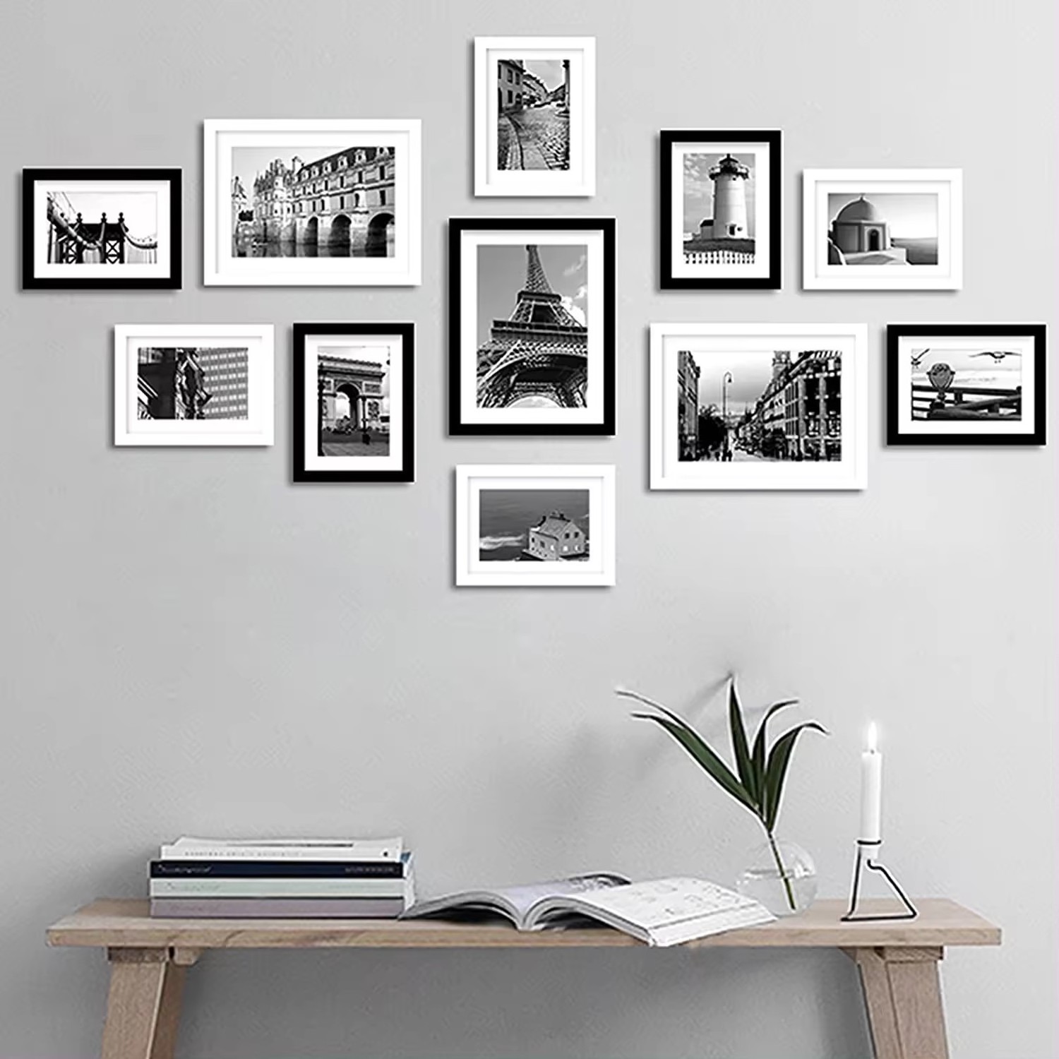 Hot Sale 4x4 6x6 8x8 8X10 11X14 10x10 12x12 Home Decoration Photo Frames with Cushion MDF Black Square Picture Frame