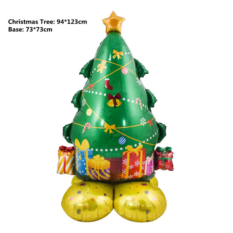 Reusable Inflatable 4D Standing Cartoon Print Merry Christmas Foil Balloon for Parties Decorations