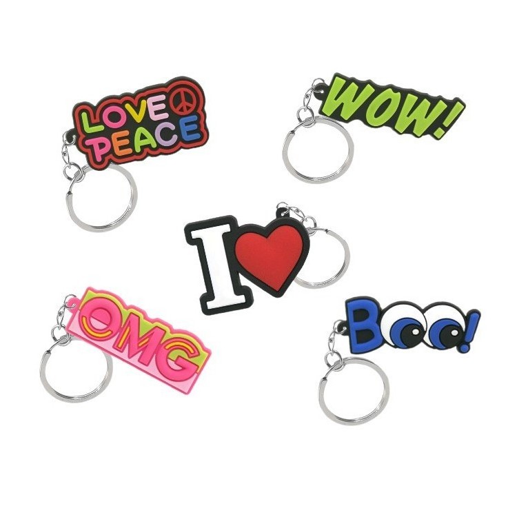 Promotional keychain low MOQ personalized custom design soft PVC rubber 2D keychain key chain