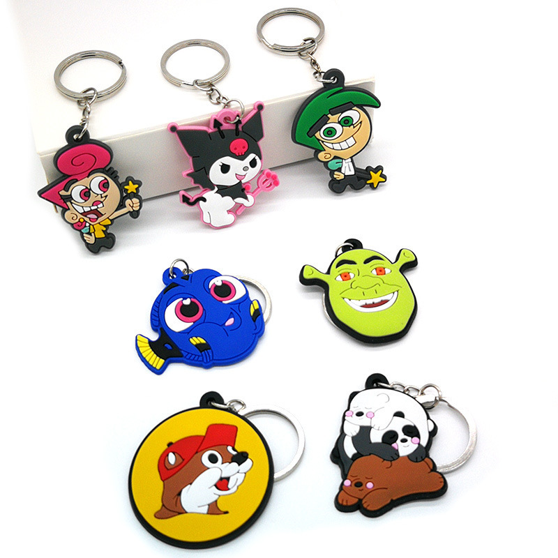 Promotional keychain low MOQ personalized custom design soft PVC rubber 2D keychain key chain