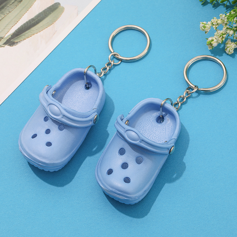 Promotional keychain custom soft EVA rubber mini 3D cute croc shoe keychain charms