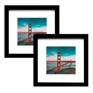 Hot Sale 4x4 6x6 8x8 8X10 11X14 10x10 12x12 Home Decoration Photo Frames with Cushion MDF Black Square Picture Frame