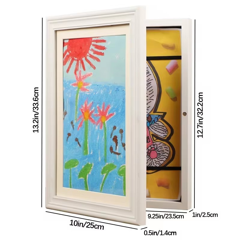 Wholesale Kids Art Storage Picture Frame Classic White New Style With Stripes Kids Art Frames Picture Storage Kids Artwork Frame