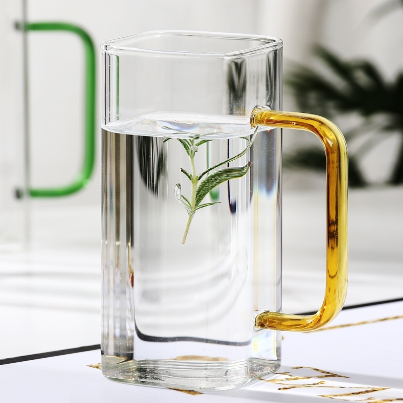 Custom Tall Glass Mugs Handmade Borosilicate Tea Coffee Cup For Home Office