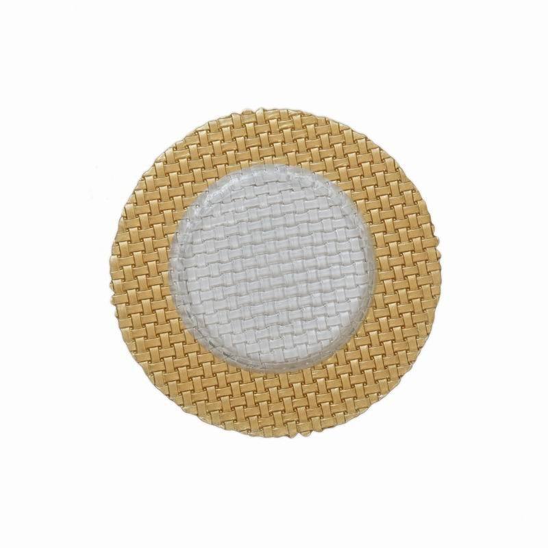 33cm 13 Inches Hammered Round Square Glass Charger Plate Custom Decorative Gold Glass Charger Plates