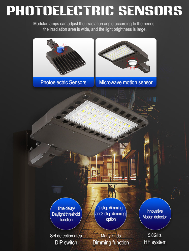 LED Road Light LED Parking Lot Lights 100w 150w Newest Motion Sensor Shoebox Led Street Light