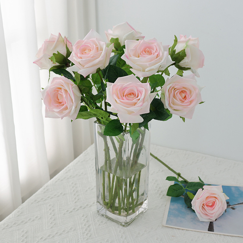 Single Heads High Quality Moisturize Real Touch Rose Artificial Flowers For Home Decoration For Wedding