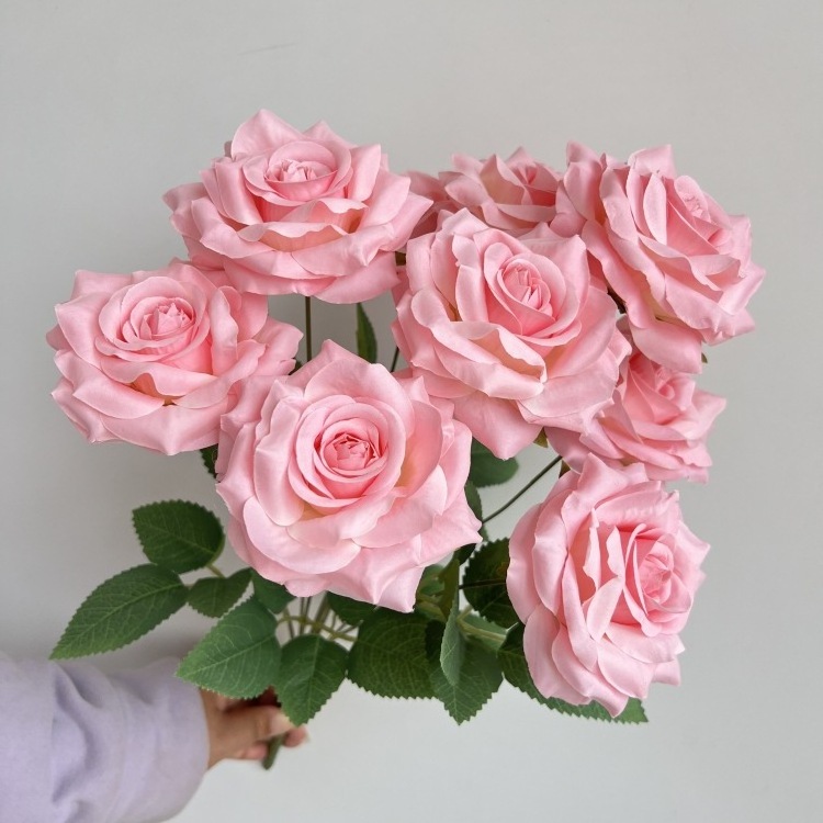 9 Heads Bouquet High Quality Rose Artificial Flowers Bouquet Home Decor Indor Table decoration