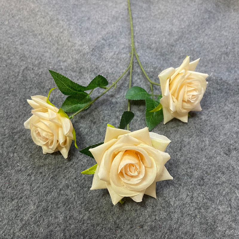 Manufacturer 3 Heads Rose Simulation Flowers Artificial  Flowers For Wedding For Famous backdrop