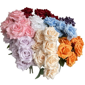 9 Heads Bouquet High Quality Rose Artificial Flowers Bouquet Home Decor Indor Table decoration