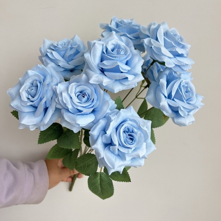 9 Heads Bouquet High Quality Rose Artificial Flowers Bouquet Home Decor Indor Table decoration