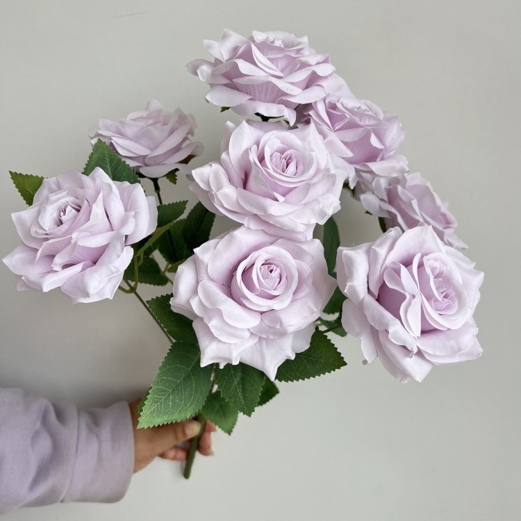 9 Heads Bouquet High Quality Rose Artificial Flowers Bouquet Home Decor Indor Table decoration