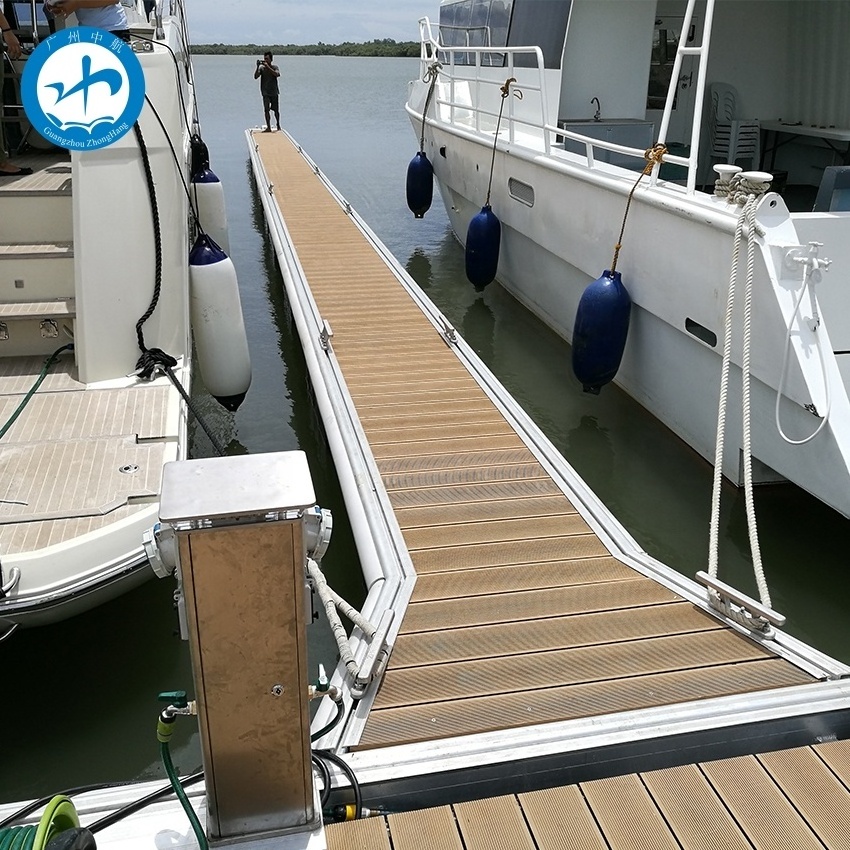 floating boat durable floating marina pontoon walkway with wood decking bridge dock