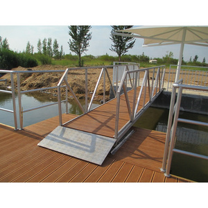 floating boat durable floating marina pontoon walkway with wood decking bridge dock