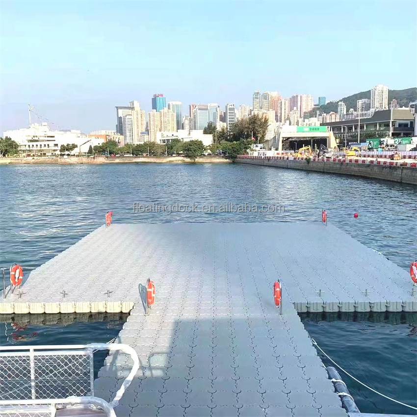 Guanzhou Factory Island inflatable dock floats floating dock seawater hdpe floating dock