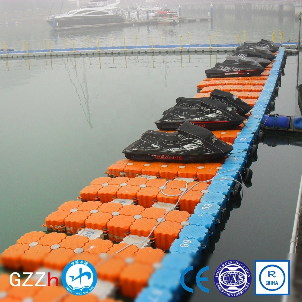 Marina jetski platform for sale made in China floating dock sea used on the bank plastic pontoon jet ski dock