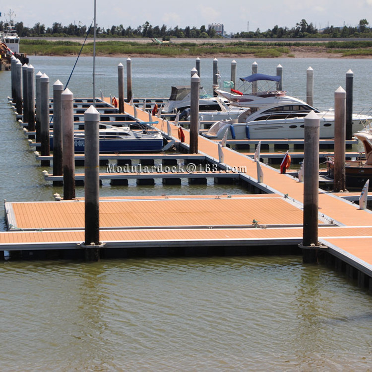 aluminum or steel floating dock pontoon platform / boat pier design