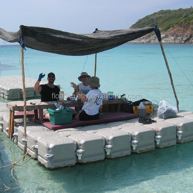 Floating pontoon deck platform