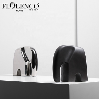 Flolenco Home Decor Desktop Elephant Ornament Interior Modern Minimalist Ceramic Elephant Statue Home Table Art Decoration