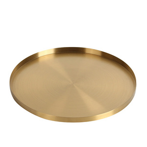 Home Decorations Home Luxury Gold Serving Trays Metal Stainless Steel Coffee Table Tray Round