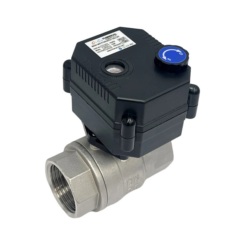 Mini electric motorized automatic shut off valve replacing solenoid valve for remote air water control garden hose